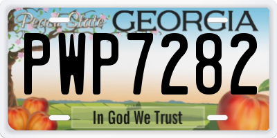 GA license plate PWP7282