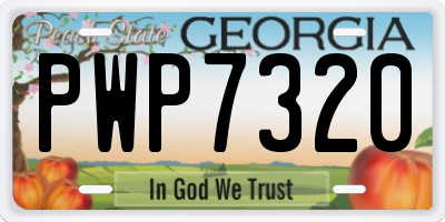 GA license plate PWP7320