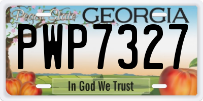 GA license plate PWP7327