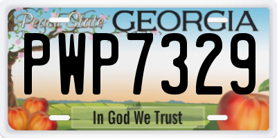 GA license plate PWP7329
