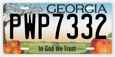 GA license plate PWP7332