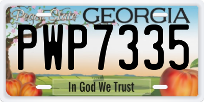 GA license plate PWP7335
