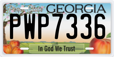 GA license plate PWP7336