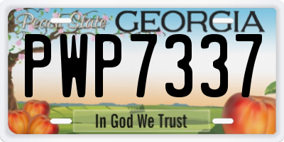 GA license plate PWP7337