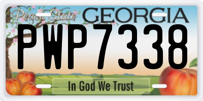 GA license plate PWP7338