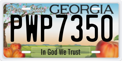 GA license plate PWP7350