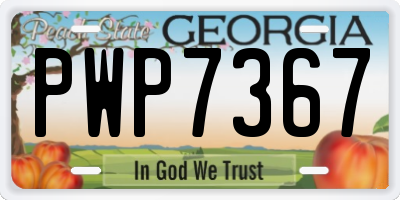 GA license plate PWP7367
