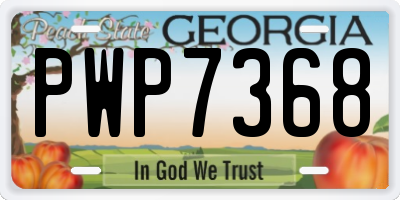 GA license plate PWP7368