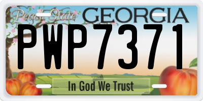 GA license plate PWP7371