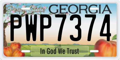 GA license plate PWP7374