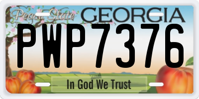 GA license plate PWP7376