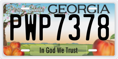 GA license plate PWP7378