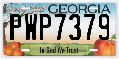 GA license plate PWP7379