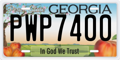 GA license plate PWP7400