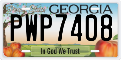 GA license plate PWP7408