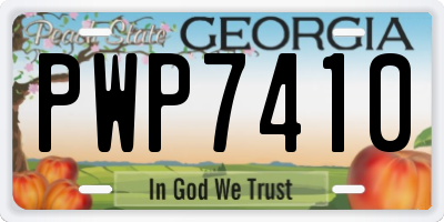 GA license plate PWP7410