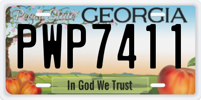 GA license plate PWP7411