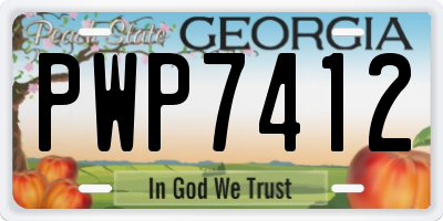 GA license plate PWP7412