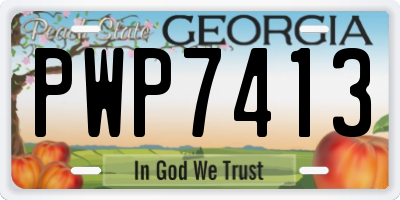 GA license plate PWP7413