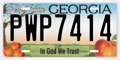 GA license plate PWP7414