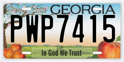 GA license plate PWP7415
