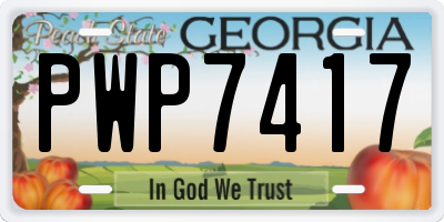 GA license plate PWP7417