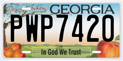 GA license plate PWP7420