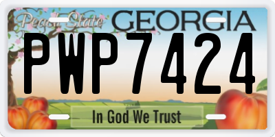 GA license plate PWP7424