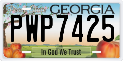 GA license plate PWP7425
