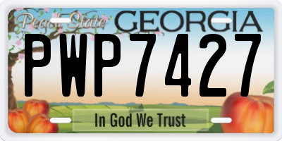 GA license plate PWP7427