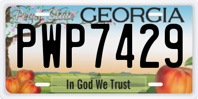 GA license plate PWP7429