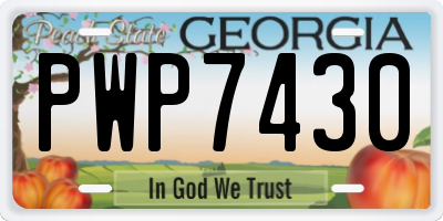 GA license plate PWP7430
