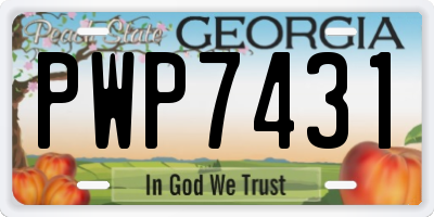 GA license plate PWP7431