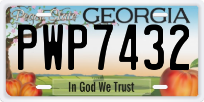GA license plate PWP7432