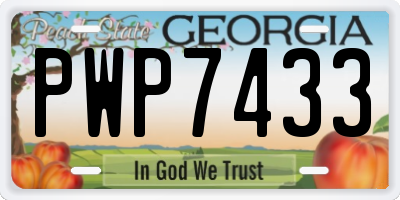 GA license plate PWP7433