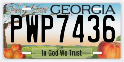 GA license plate PWP7436