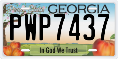 GA license plate PWP7437