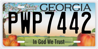 GA license plate PWP7442