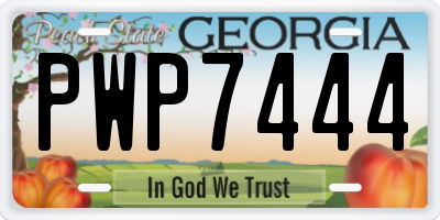 GA license plate PWP7444