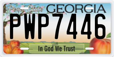 GA license plate PWP7446