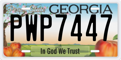 GA license plate PWP7447