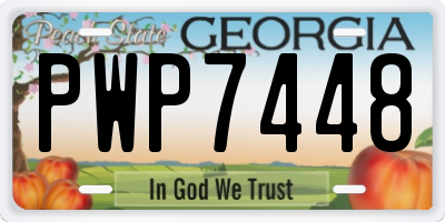 GA license plate PWP7448