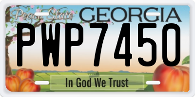GA license plate PWP7450