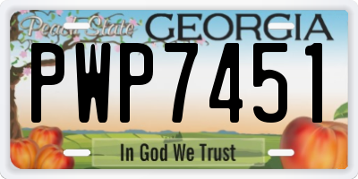 GA license plate PWP7451