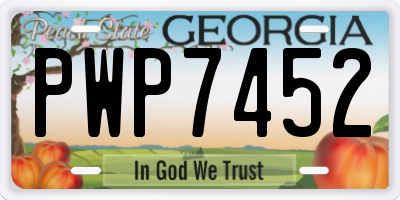 GA license plate PWP7452