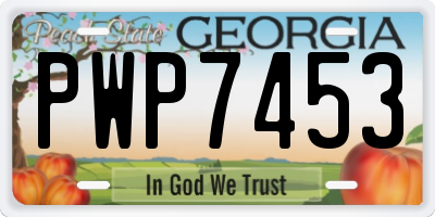 GA license plate PWP7453