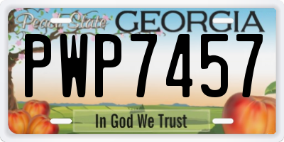 GA license plate PWP7457