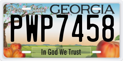GA license plate PWP7458