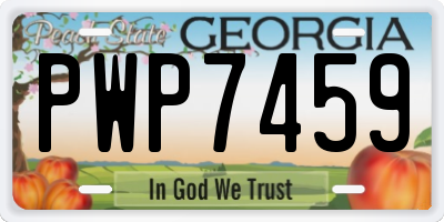 GA license plate PWP7459