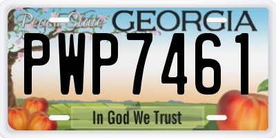 GA license plate PWP7461